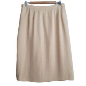 KASPER 100% Silk Vintage Pencil Skirt Ivory White Sz M